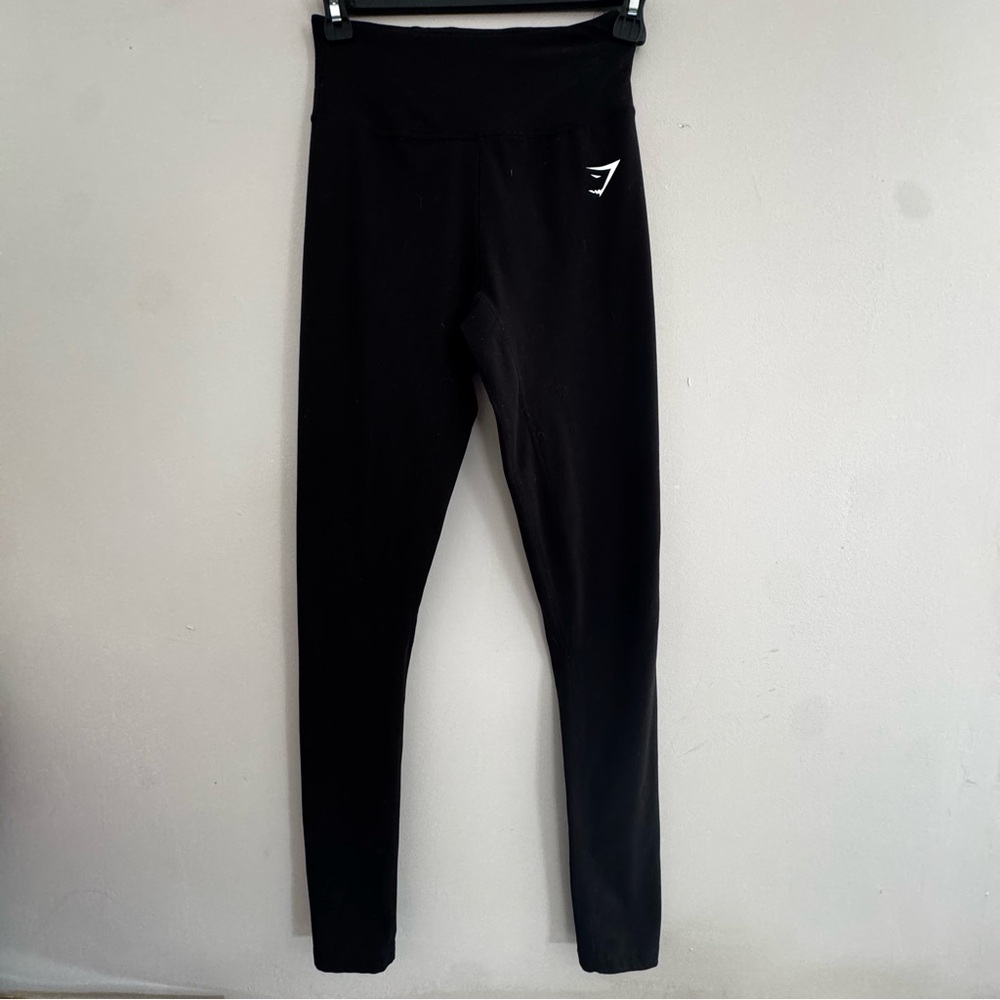 Gymshark Women’s Black Leggings Size Small Logo Pockets Athletic Workout Gym